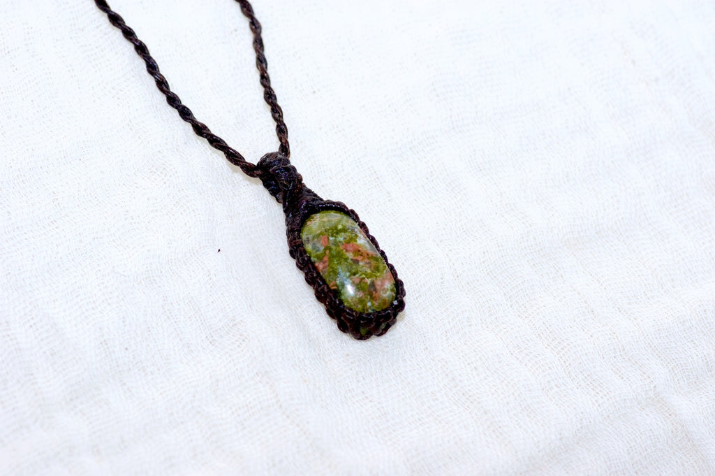 Unakite Necklace - delicate, healing stones, jewelry, necklace, small - Wander Emporium
