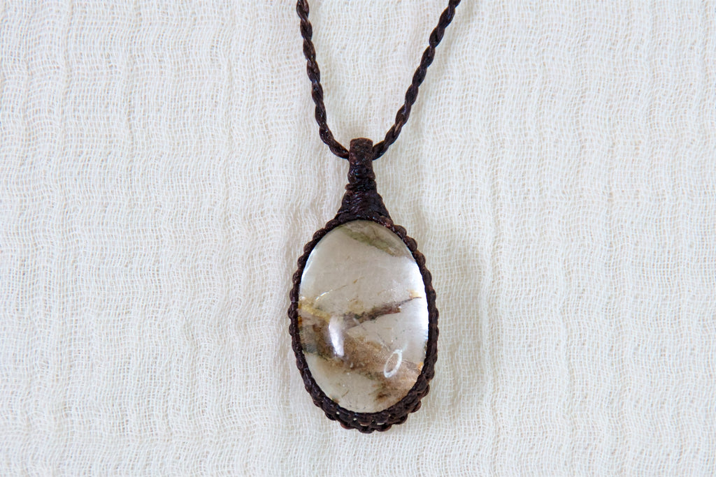 Garden Quartz Necklace | Large - garden quartz, healing stones, jewelry, necklace, soothing, spiritual connection - Wander Emporium