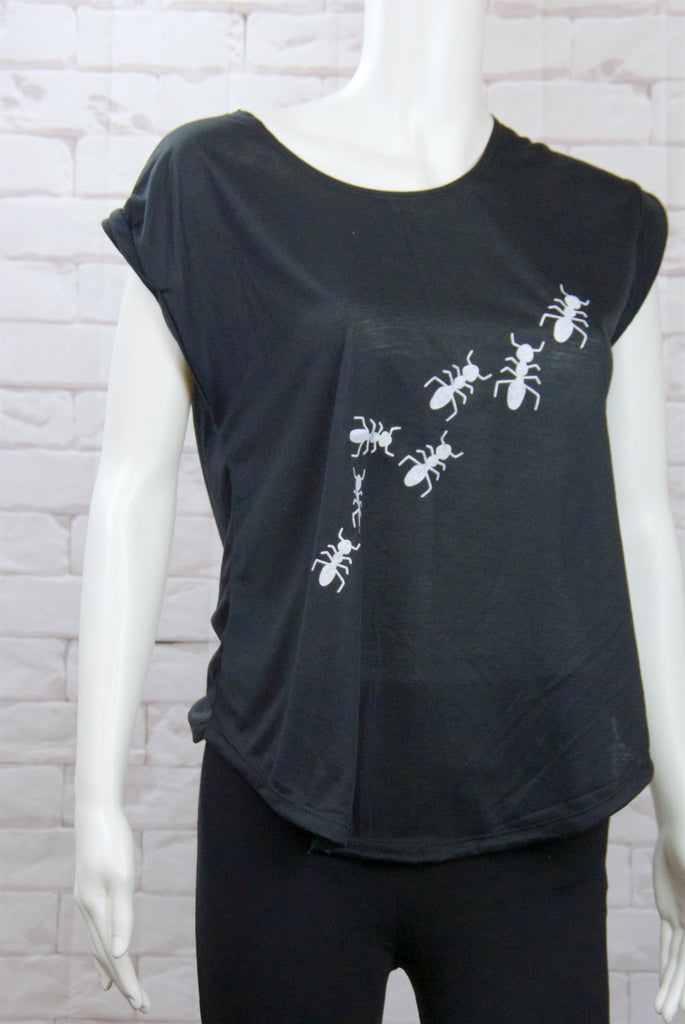 Roll Sleeve Tee - ants, cool, girl, girls, roll sleeve, tee, top, tshirt - Wander Emporium