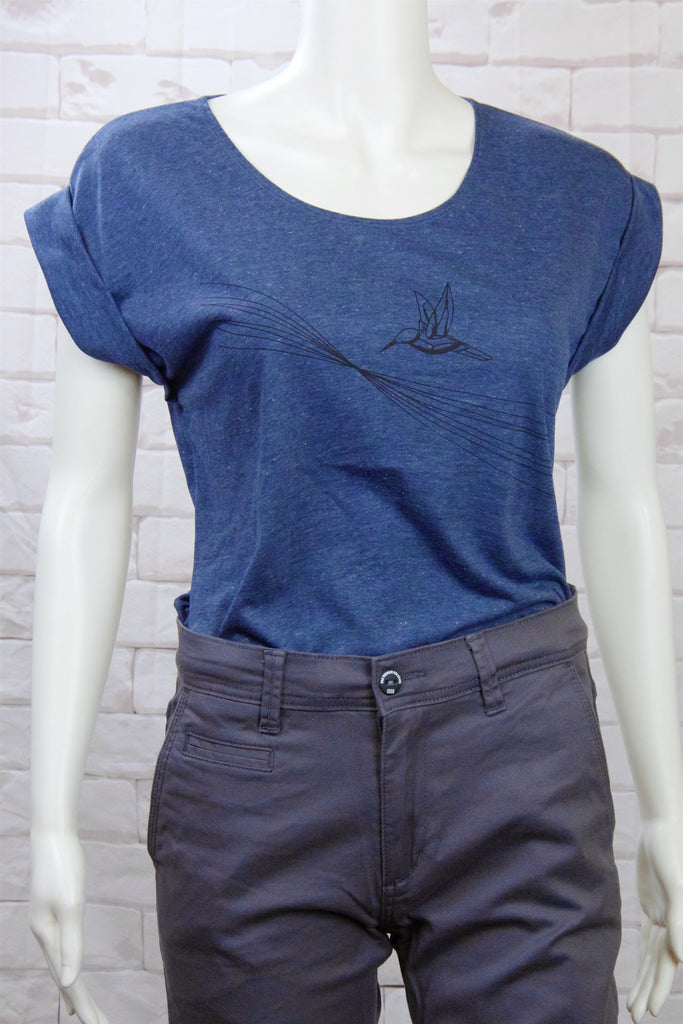 Roll Sleeve Tee - clothing, cool, girl, girls, humming bird, prism, roll sleeve, tee, top, tshirt - Wander Emporium