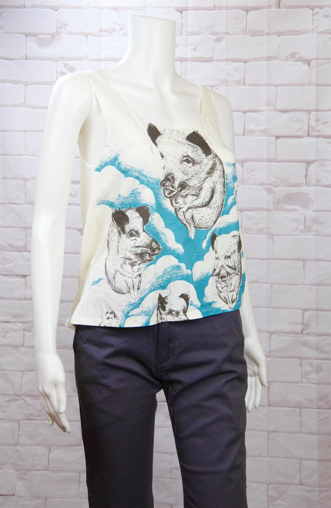 Crop Tank Top - crop top, girl, girls, piglets, pigs, pigs can fly, Tank Top, top - Wander Emporium