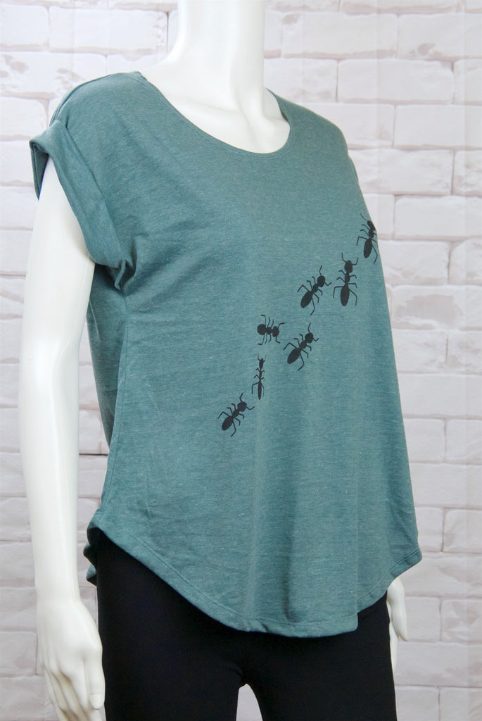 Roll Sleeve Tee - ants, cool, girl, girls, roll sleeve, tee, top, tshirt - Wander Emporium