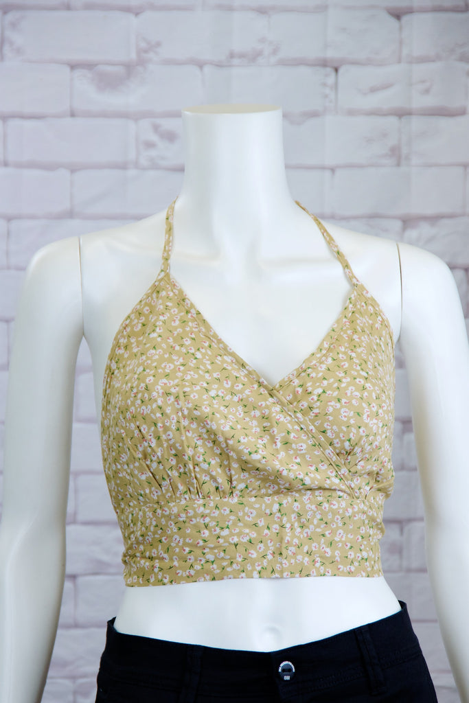 Halter Crop Top - beach vibes, boho, bra, bra top, crop top, ethnic, girl, girls, paisley, pattern, prints, top, trendy - Wander Emporium