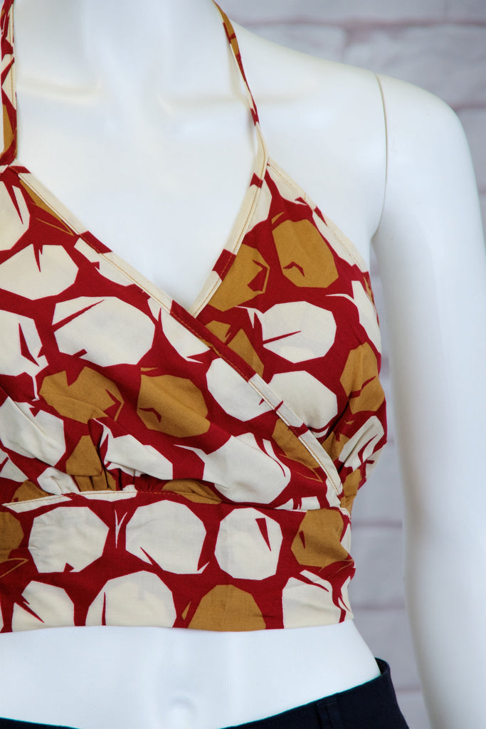 Halter Crop Top - beach vibes, boho, bra, bra top, crop top, ethnic, girl, girls, paisley, pattern, prints, top, trendy - Wander Emporium