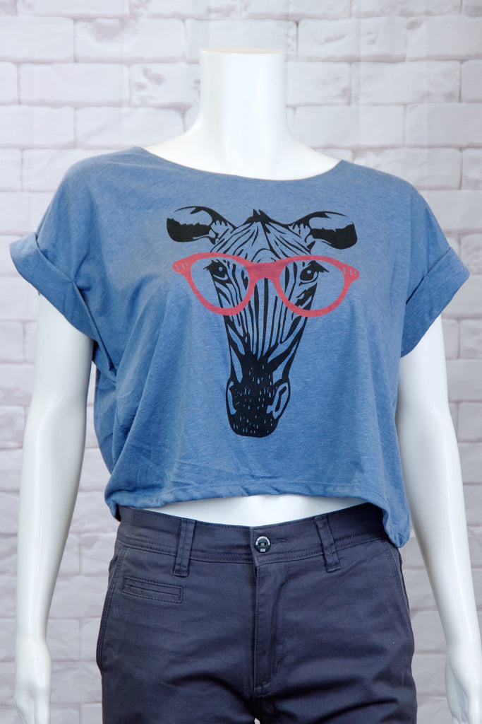 Crop Tee Top - cool, crop top, elephant, elephantgood luck, girl, girls, paisley, roll sleeves, tee crop, top, trendy - Wander Emporium