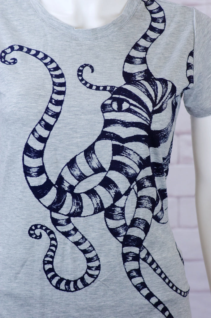 Fitted T-shirt - clothing, fitted, girl, girls, octopus, top, tshirt - Wander Emporium
