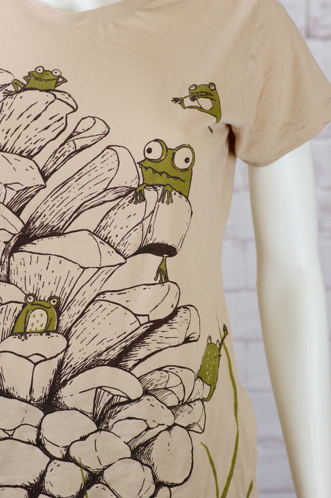 Fitted T-shirt - cactus, fitted, frog, girl, girls, pond, top, tshirt - Wander Emporium