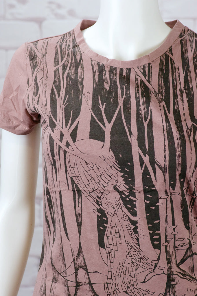 Fitted T-shirt - fitted, girl, girls, nature, paper, save the earth, top, tree, tshirt, wind - Wander Emporium