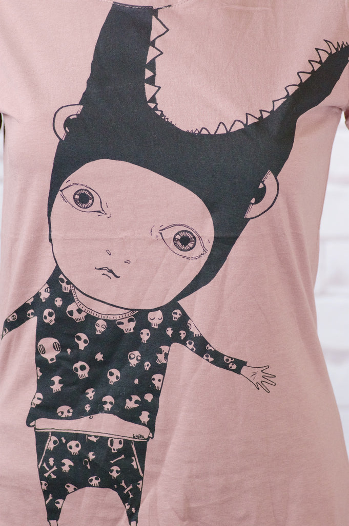 Fitted T-shirt - crocodile, fitted, girl, girls, nature, pjs, skull, top, tshirt - Wander Emporium