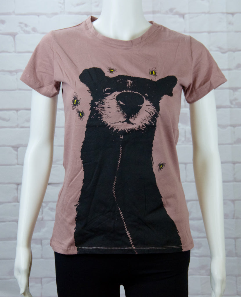 Fitted T-shirt - bear, bees, fitted, girl, girls, honey, top, tshirt - Wander Emporium