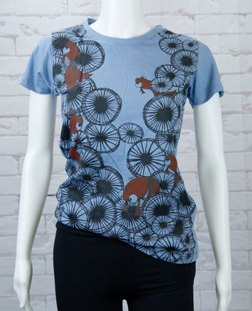 Fitted T-shirt - fish, fitted, girl, girls, koi, lilly pad, top, tshirt - Wander Emporium