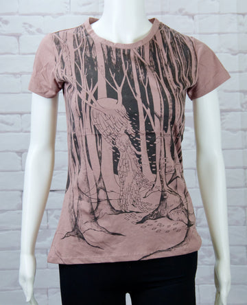 Fitted T-shirt - fitted, girl, girls, nature, paper, save the earth, top, tree, tshirt, wind - Wander Emporium