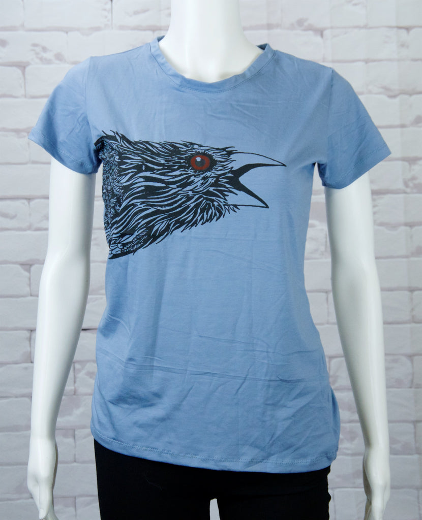 Fitted T-shirt - cool crow, crow, Crows, fitted, girl, girls, nature, top, tshirt - Wander Emporium