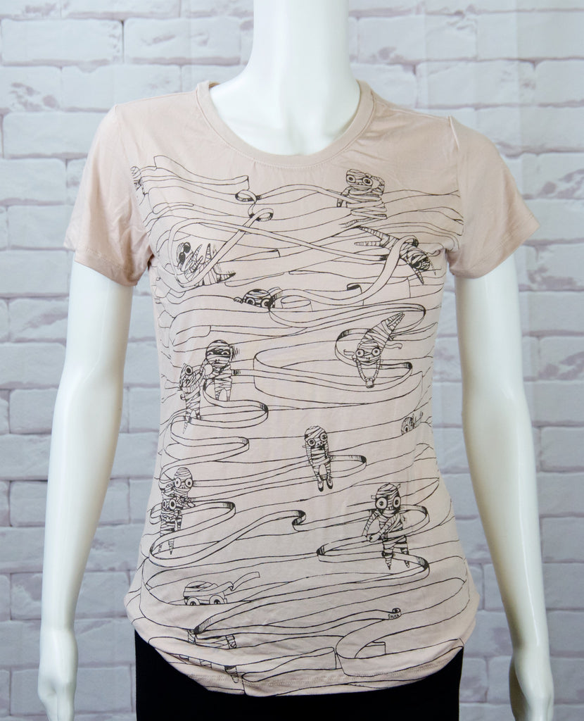 Fitted T-shirt - bandages, fitted, girl, girls, mummies, top, tshirt - Wander Emporium