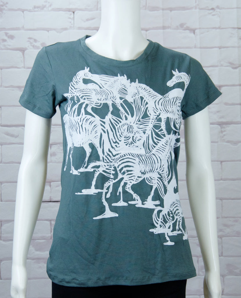Fitted T-shirt - fitted, girl, girls, nature, top, tshirt, zebra, zebras - Wander Emporium