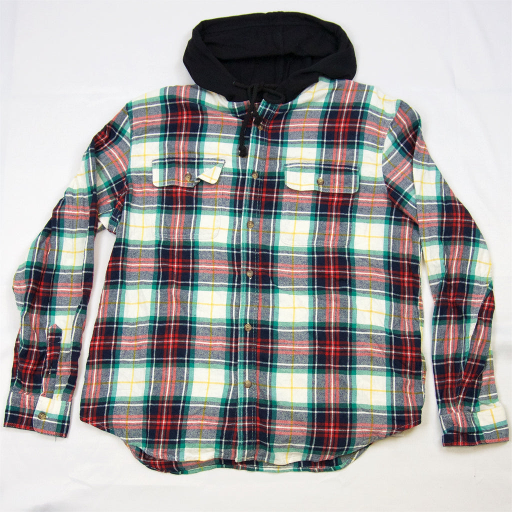 Upcycled Flannel Hoodies | XL - blue, comfy clothing, cozy, fall, flannel, flannel hoodie, hoodie, human, lumberjack, man, men, new clothing, plaid, red, unisex, white, winter, woman, women - Wander Emporium