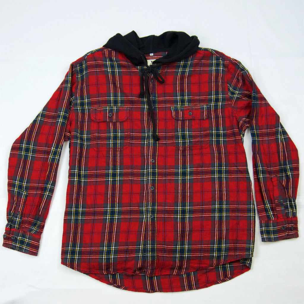 Upcycled Flannel Hoodies | XL - blue, comfy clothing, cozy, fall, flannel, flannel hoodie, hoodie, human, lumberjack, man, men, new clothing, plaid, red, unisex, winter, woman, women - Wander Emporium