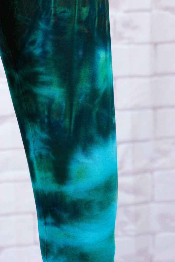 Tie Dye Yoga Leggings - aqua, blue, bottoms, clothing, comfy clothing, comfy wear, comfywear, earthy, green, leggings, meditation, mind body soul, multicolour, new clothing, purple, rainbow tie dye, soft, stay fit, Tie  Dye, tights, yoga, yoga wear, yogawear - Wander Emporium