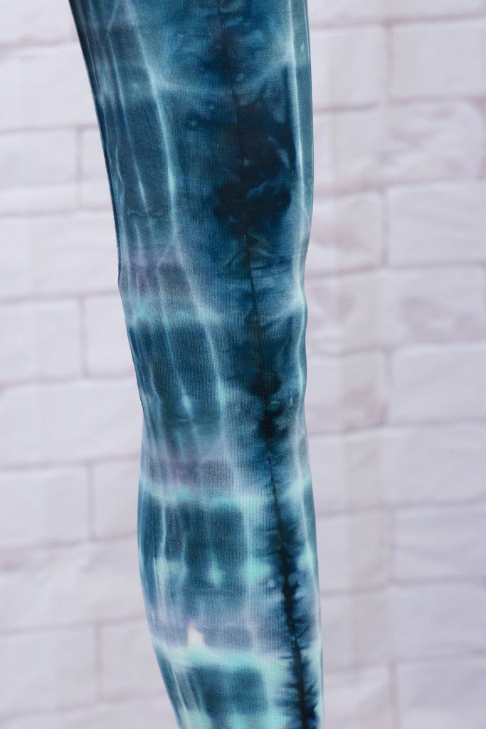 Tie Dye Yoga Leggings - aqua, blue, bottoms, clothing, comfy clothing, comfy wear, comfywear, earthy, green, leggings, meditation, mind body soul, multicolour, new clothing, purple, rainbow tie dye, soft, stay fit, Tie  Dye, tights, yoga, yoga wear, yogawear - Wander Emporium
