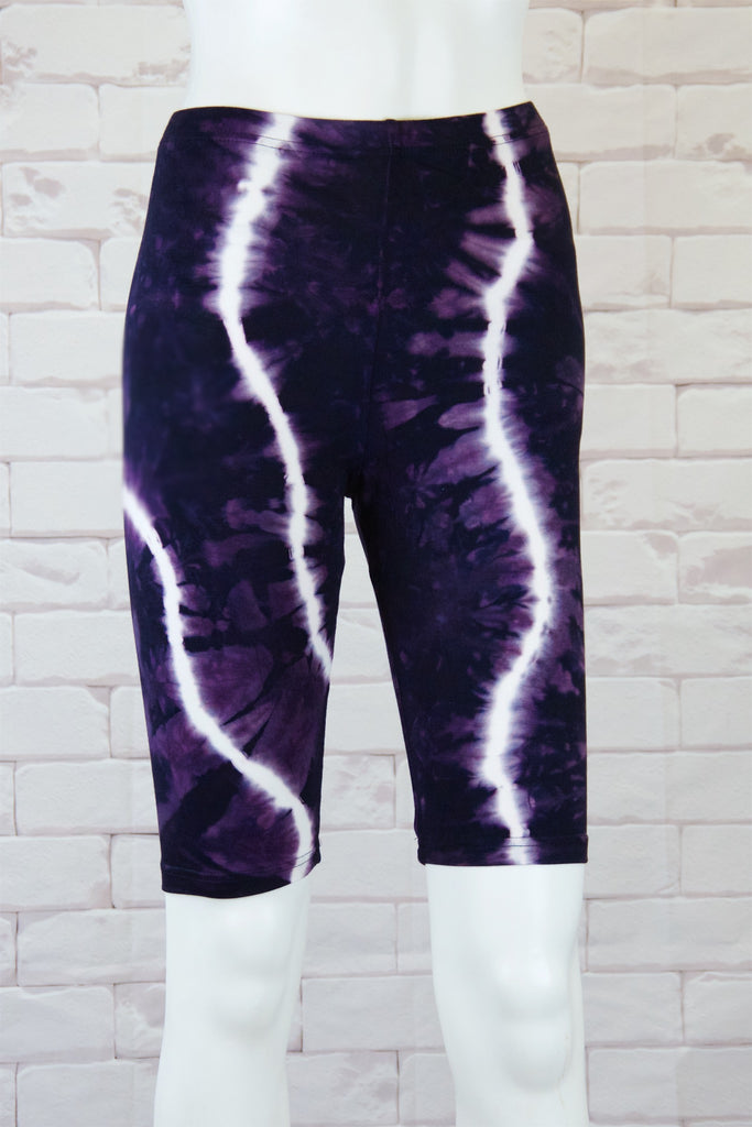 Tie Dye Yoga Shorts | 19" Length - aqua, blue, bottoms, clothing, comfy clothing, comfy wear, comfywear, earthy, green, leggings, meditation, mind body soul, multicolour, new clothing, purple, rainbow tie dye, soft, stay fit, Tie  Dye, tights, yoga, yoga wear, yogawear - Wander Emporium