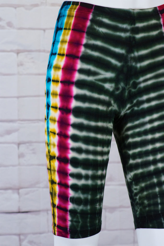Tie Dye Yoga Shorts | 19" Length - aqua, blue, bottoms, clothing, comfy clothing, comfy wear, comfywear, earthy, green, leggings, meditation, mind body soul, multicolour, new clothing, purple, rainbow tie dye, soft, stay fit, Tie  Dye, tights, yoga, yoga wear, yogawear - Wander Emporium