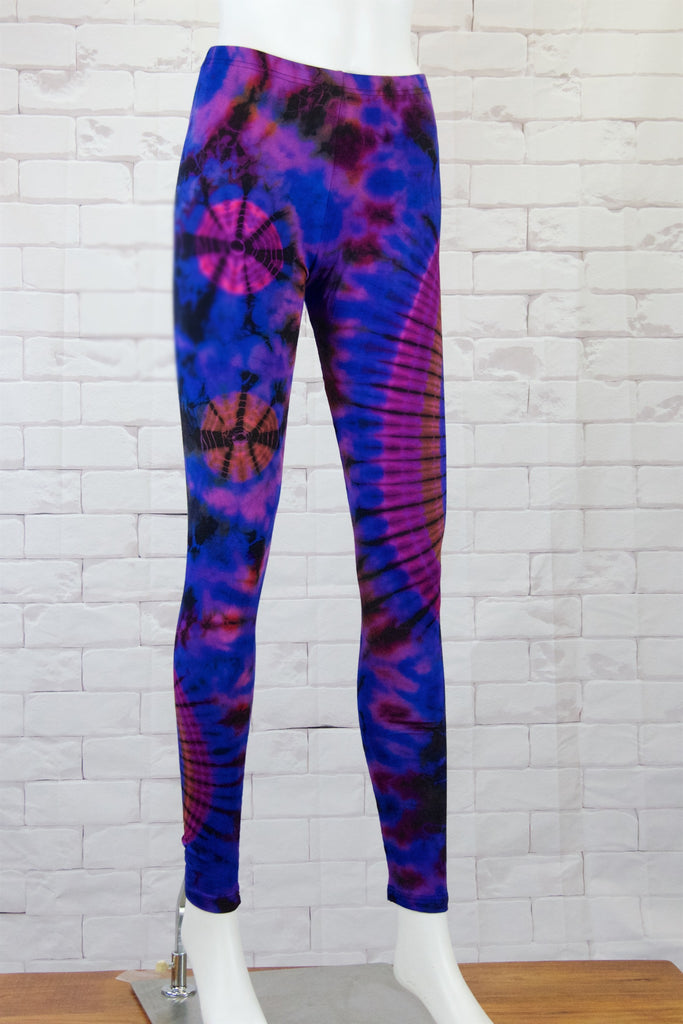 Tie Dye Yoga Leggings - aqua, blue, bottoms, clothing, comfy clothing, comfy wear, comfywear, earthy, green, leggings, meditation, mind body soul, multicolour, new clothing, purple, rainbow tie dye, soft, stay fit, Tie  Dye, tights, yoga, yoga wear, yogawear - Wander Emporium