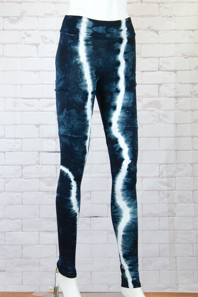 Tie Dye Yoga Leggings | with Pockets - aqua, blue, bottoms, clothing, comfy clothing, comfy wear, comfywear, earthy, green, leggings, meditation, mind body soul, multicolour, new clothing, purple, rainbow tie dye, soft, stay fit, Tie  Dye, tights, yoga, yoga wear, yogawear - Wander Emporium