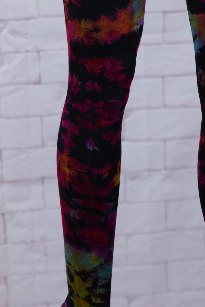 Tie Dye Yoga Leggings | with Pockets - aqua, blue, bottoms, clothing, comfy clothing, comfy wear, comfywear, earthy, green, leggings, meditation, mind body soul, multicolour, new clothing, purple, rainbow tie dye, soft, stay fit, Tie  Dye, tights, yoga, yoga wear, yogawear - Wander Emporium