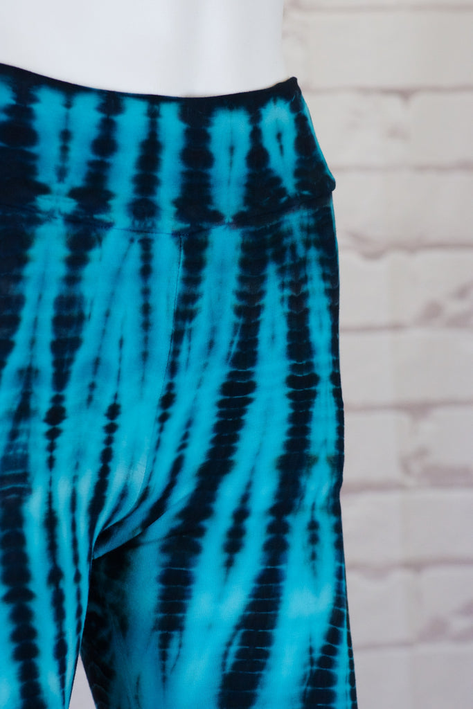Tie Dye Yoga Leggings | with Pockets - aqua, blue, bottoms, clothing, comfy clothing, comfy wear, comfywear, earthy, green, leggings, meditation, mind body soul, multicolour, new clothing, purple, rainbow tie dye, soft, stay fit, Tie  Dye, tights, yoga, yoga wear, yogawear - Wander Emporium