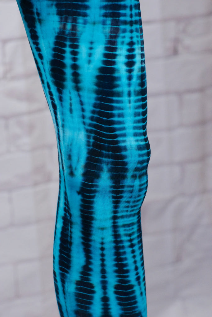 Tie Dye Yoga Leggings | with Pockets - aqua, blue, bottoms, clothing, comfy clothing, comfy wear, comfywear, earthy, green, leggings, meditation, mind body soul, multicolour, new clothing, purple, rainbow tie dye, soft, stay fit, Tie  Dye, tights, yoga, yoga wear, yogawear - Wander Emporium