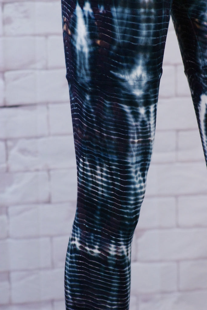 Tie Dye Yoga Leggings | with Pockets - aqua, blue, bottoms, clothing, comfy clothing, comfy wear, comfywear, earthy, green, leggings, meditation, mind body soul, multicolour, new clothing, purple, rainbow tie dye, soft, stay fit, Tie  Dye, tights, yoga, yoga wear, yogawear - Wander Emporium