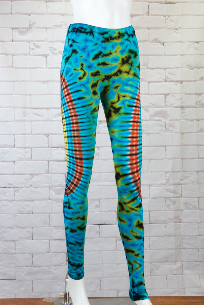 Tie Dye Yoga Leggings - aqua, blue, bottoms, clothing, comfy clothing, comfy wear, comfywear, earthy, green, leggings, meditation, mind body soul, multicolour, new clothing, purple, rainbow tie dye, soft, stay fit, Tie  Dye, tights, yoga, yoga wear, yogawear - Wander Emporium