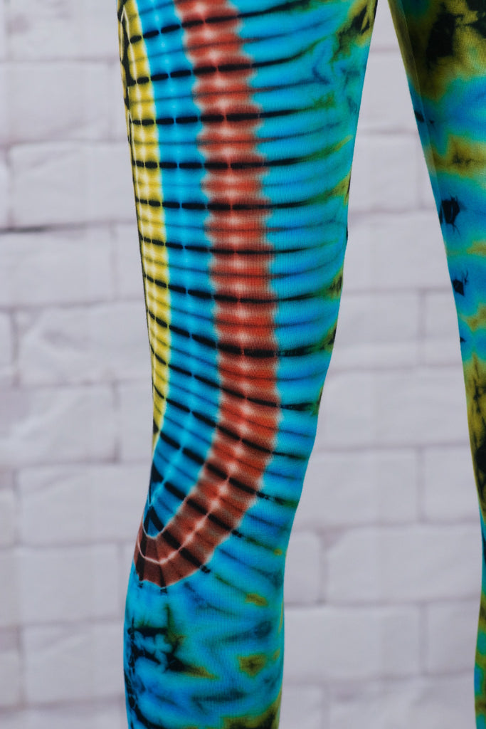 Tie Dye Yoga Leggings - aqua, blue, bottoms, clothing, comfy clothing, comfy wear, comfywear, earthy, green, leggings, meditation, mind body soul, multicolour, new clothing, purple, rainbow tie dye, soft, stay fit, Tie  Dye, tights, yoga, yoga wear, yogawear - Wander Emporium