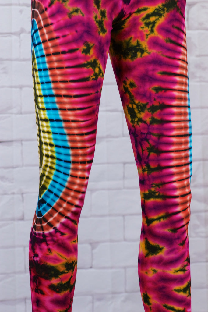 Tie Dye Yoga Leggings - aqua, blue, bottoms, clothing, comfy clothing, comfy wear, comfywear, earthy, green, leggings, meditation, mind body soul, multicolour, new clothing, purple, rainbow tie dye, soft, stay fit, Tie  Dye, tights, yoga, yoga wear, yogawear - Wander Emporium