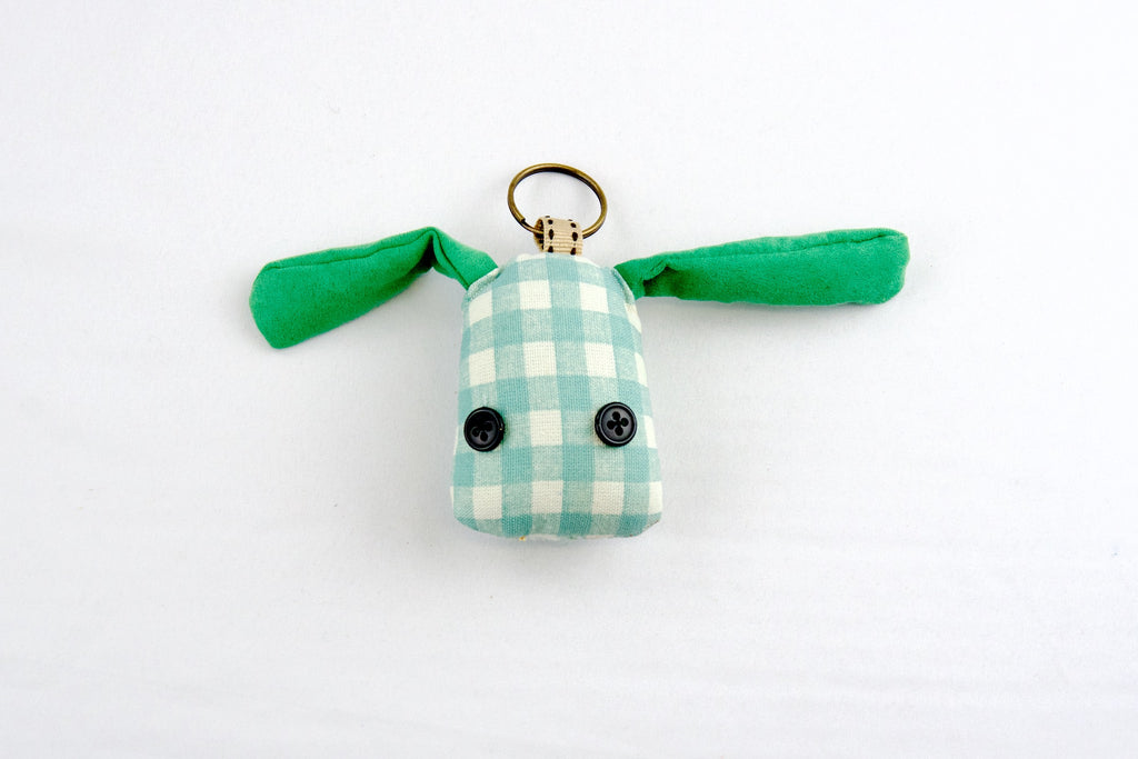Bunny Keyring | Small - bunny, bunny head, handmade, hill tribe, Keyring, keyrings, plush toy, toy, toys - Wander Emporium
