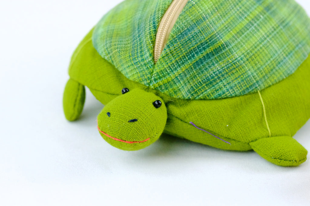 Turtle Set | 3 Baby Turtles - baby turtles, hill tribe, plush toy, pouch, toy set, Turtle, whimsical - Wander Emporium