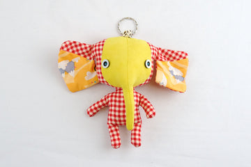 Whimsical Elephant-Inspired Keyring | Large - bunny, bunny head, doll, elephantgood luck, hill tribe, Keyring, keyrings, lana, Luukmhom, plush toy, toy, toys - Wander Emporium