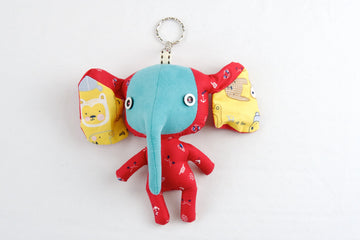 Whimsical Elephant-Inspired Keyring | Large - bunny, bunny head, doll, elephantgood luck, hill tribe, Keyring, keyrings, lana, Luukmhom, plush toy, toy, toys - Wander Emporium