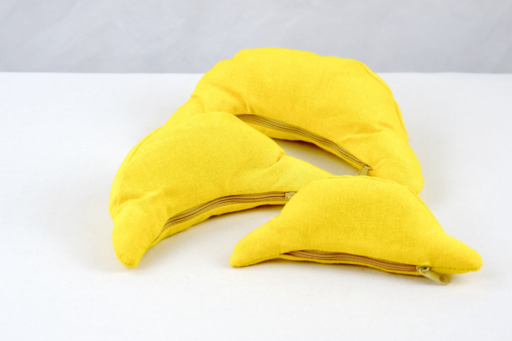 Banana Set | 3 Monkeys - banana, hill tribe, monkey, plush toy, pouch, toy set, whimsical - Wander Emporium