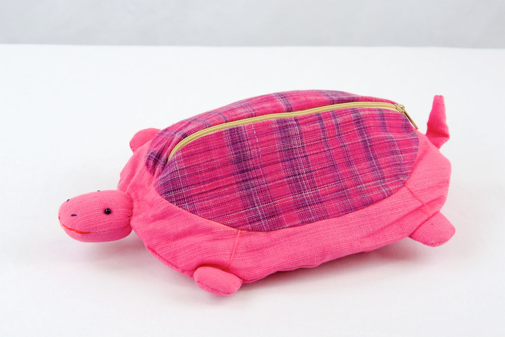 Turtle Pencil Case - hill tribe, plush toy, pouch, Turtle, whimsical - Wander Emporium