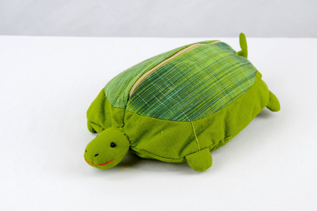Turtle Pencil Case - hill tribe, plush toy, pouch, Turtle, whimsical - Wander Emporium