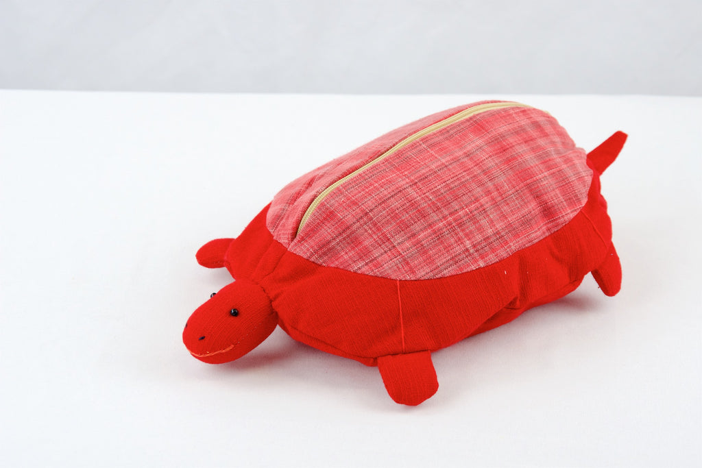 Turtle Pencil Case - hill tribe, plush toy, pouch, Turtle, whimsical - Wander Emporium