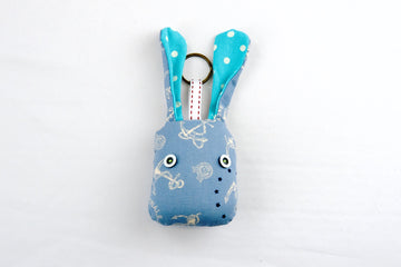 Bunny Keyring | Medium - bunny, bunny head, handmade, hill tribe, Keyring, keyrings, plush toy, toy, toys - Wander Emporium