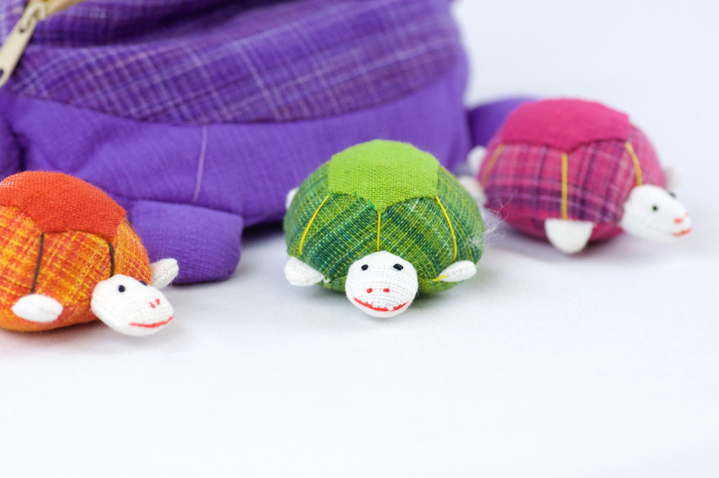 Turtle Set | 3 Baby Turtles - baby turtles, hill tribe, plush toy, toy set, Turtle, whimsical - Wander Emporium