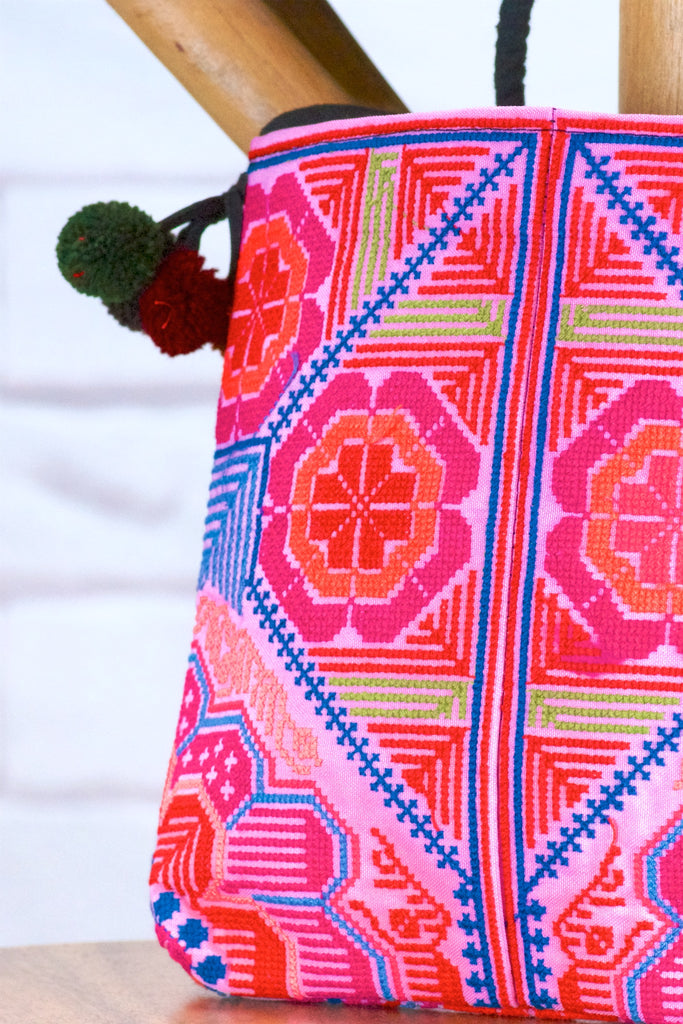 Hill Tribe Purse - coin purse, embroidered, hill tribe, purse, Shopper, Tote, tote bag - Wander Emporium