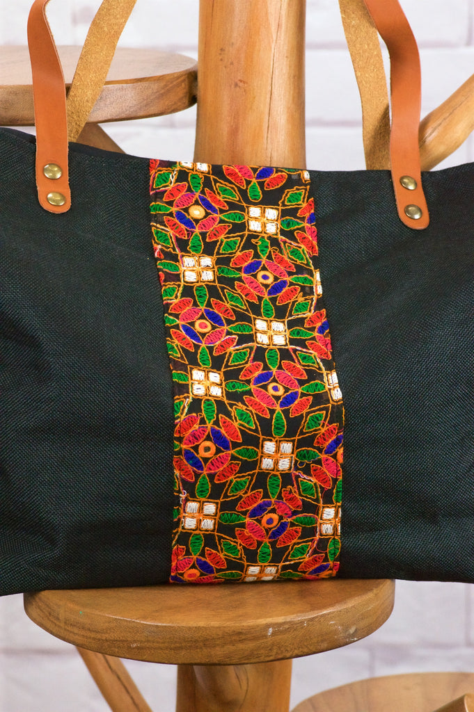 Big Shopper - embroidered, hill tribe, Shopper, Tote, tote bag, XL tote - Wander Emporium