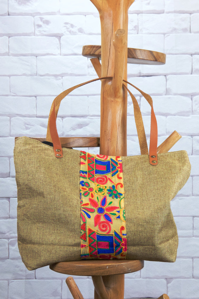Big Shopper - embroidered, hill tribe, Shopper, Tote, tote bag, XL tote - Wander Emporium