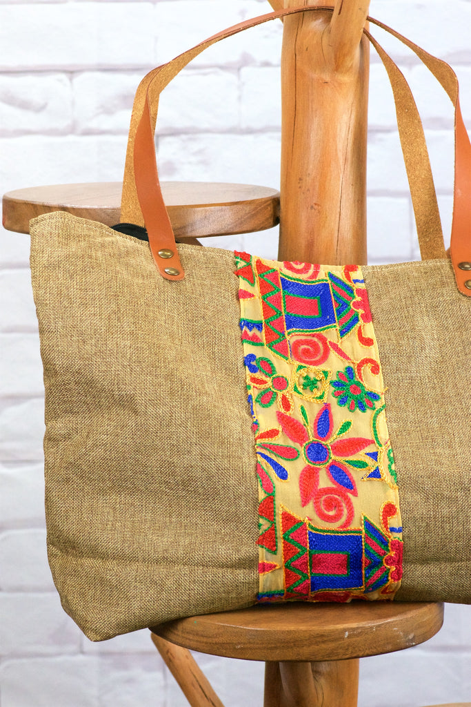 Big Shopper - embroidered, hill tribe, Shopper, Tote, tote bag, XL tote - Wander Emporium
