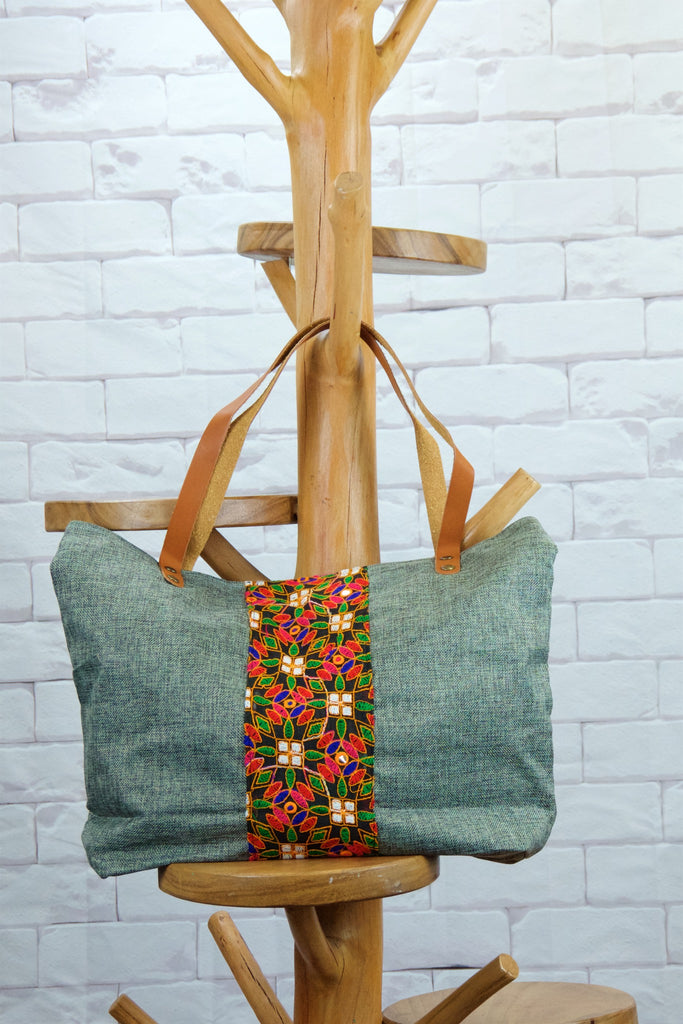 Big Shopper - embroidered, hill tribe, Shopper, Tote, tote bag, XL tote - Wander Emporium