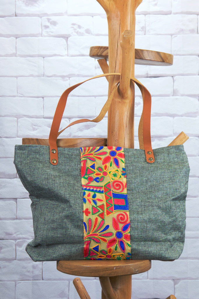 Big Shopper - embroidered, hill tribe, Shopper, Tote, tote bag, XL tote - Wander Emporium
